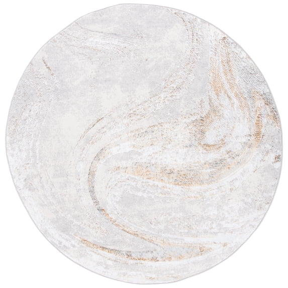 SAFAVIEH Orchard Edweena Modern Area Rug, Grey/Gold, 5' x 5' Round