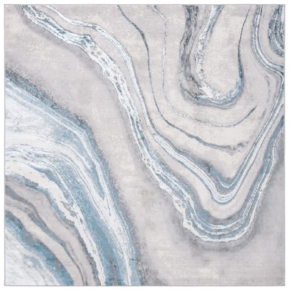 SAFAVIEH Orchard Edwin Modern Area Rug, Grey/Blue, 3' x 3' Square