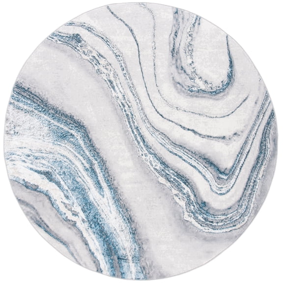 SAFAVIEH Orchard Edwin Modern Area Rug, Grey/Blue, 6'7" x 6'7" Round