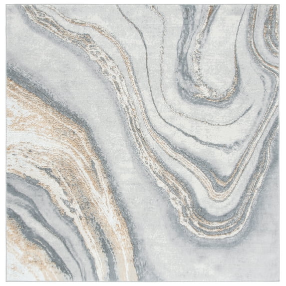 SAFAVIEH Orchard Edwin Modern Area Rug, Grey/Gold, 5' x 5' Square