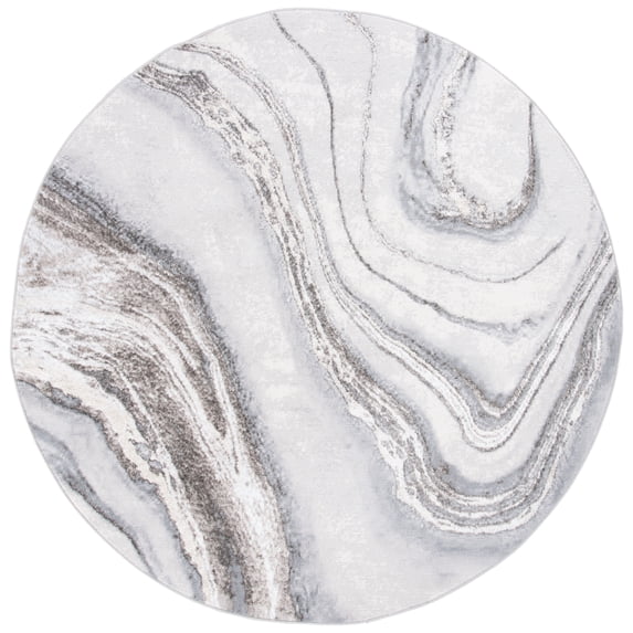 SAFAVIEH Orchard Edwin Modern Area Rug, Grey/Ivory, 3' x 3' Round