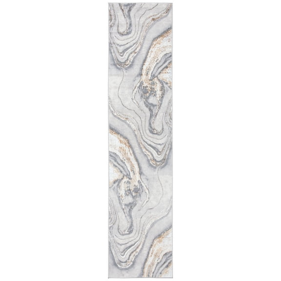 SAFAVIEH Orchard Edwin Modern Runner Rug, Grey/Gold, 2'2" x 21'