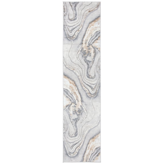 SAFAVIEH Orchard Edwin Modern Runner Rug, Grey/Gold, 2'2" x 21'