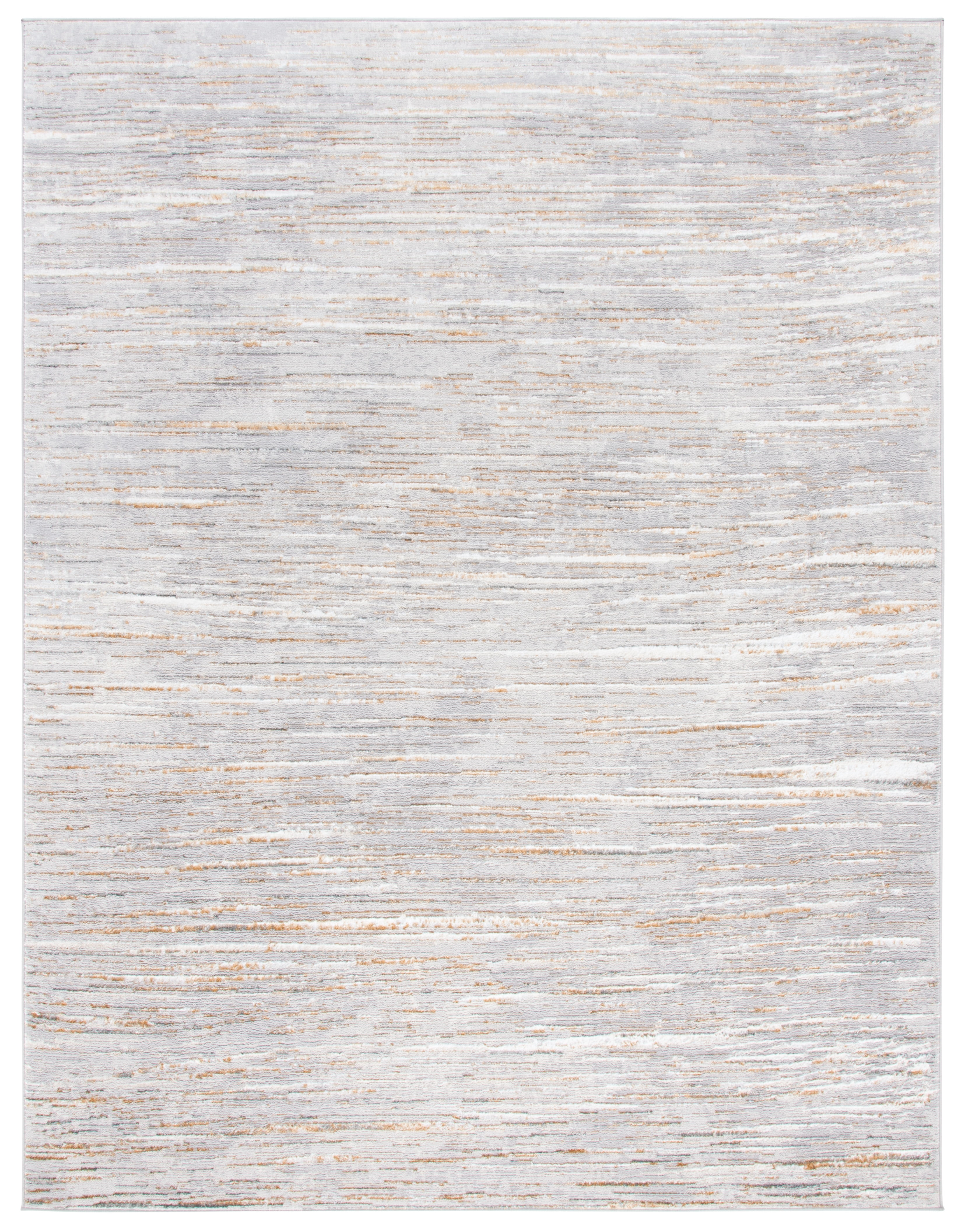 Elysian Abstract Gray and Gold 9' x 12' Hand-Knotted Area Rug