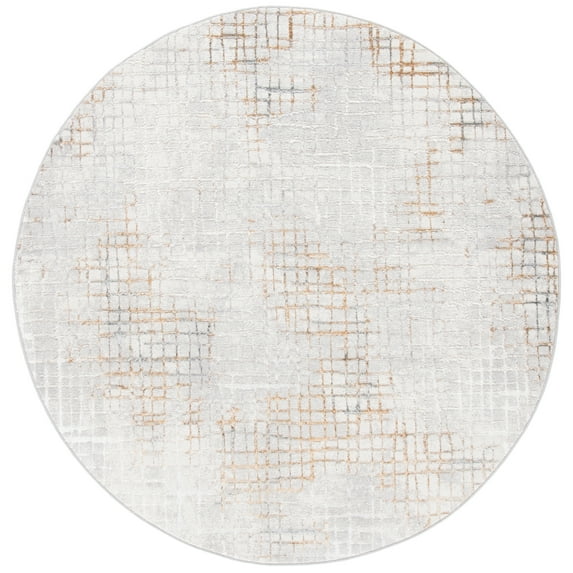 SAFAVIEH Orchard Egbert Trellis Area Rug, Grey/Gold, 3' x 3' Round