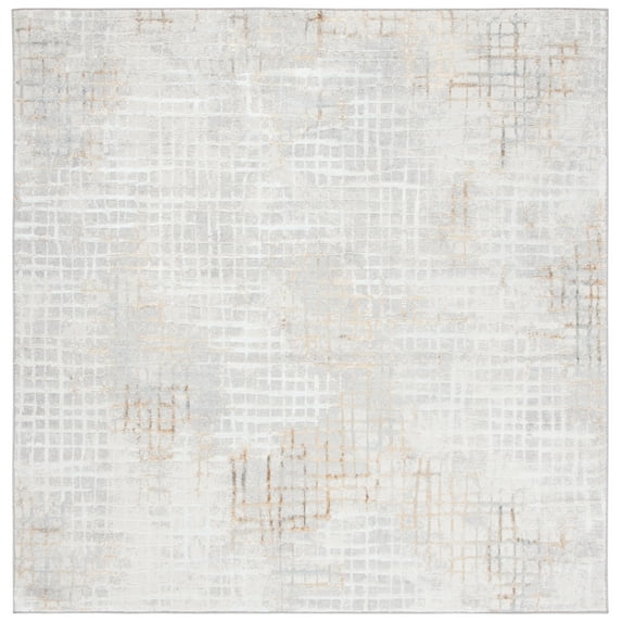SAFAVIEH Orchard Egbert Trellis Area Rug, Grey/Gold, 6'7" x 6'7" Square