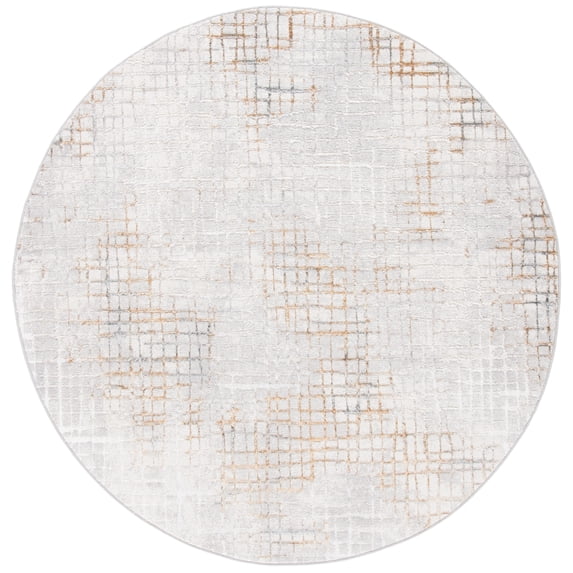 SAFAVIEH Orchard Egbert Trellis Area Rug, Grey/Gold, 8' x 8' Round