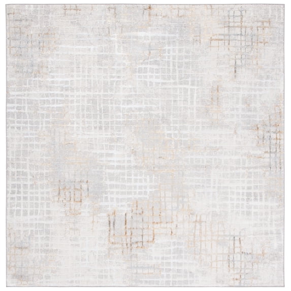 SAFAVIEH Orchard Egbert Trellis Area Rug, Grey/Gold, 8' x 8' Square