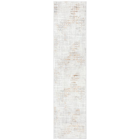 SAFAVIEH Orchard Egbert Trellis Runner Rug, Grey/Gold, 2'2" x 8'