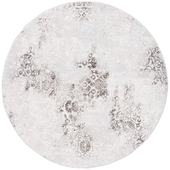 SAFAVIEH Orchard Eileen Floral Area Rug, Grey/Light Grey, 6'7" x 6'7" Round