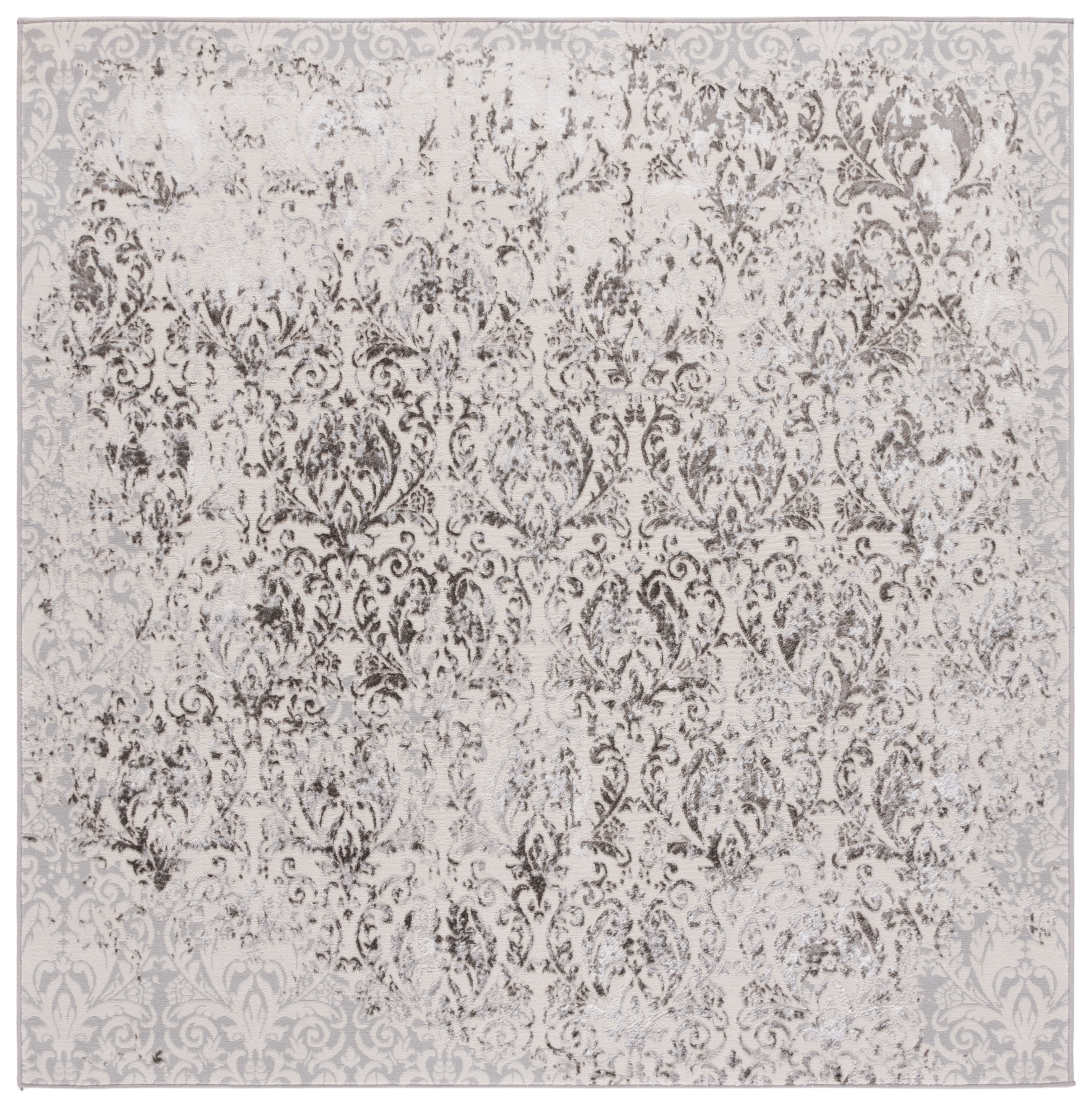 SAFAVIEH Orchard Madeline Oriental Polyester Area Rug, Gray/Silver, 6'7" x 6'7" Square
