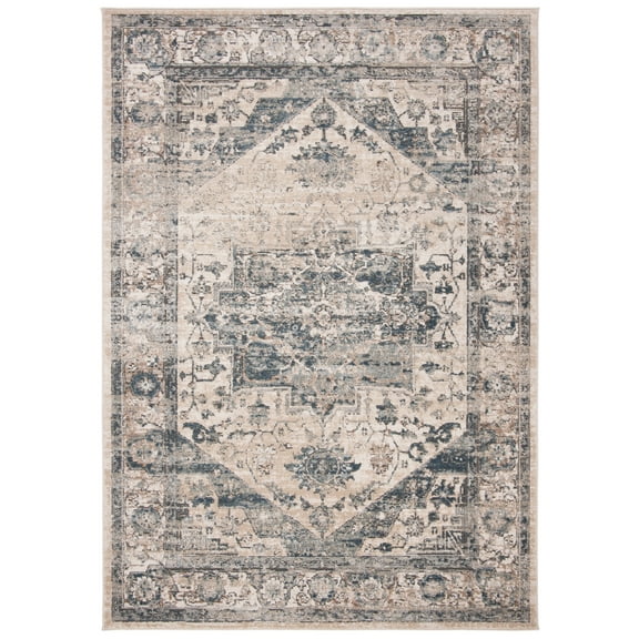SAFAVIEH Oregon Augustine Floral Bordered Area Rug, 8' x 10', Ivory/Blue