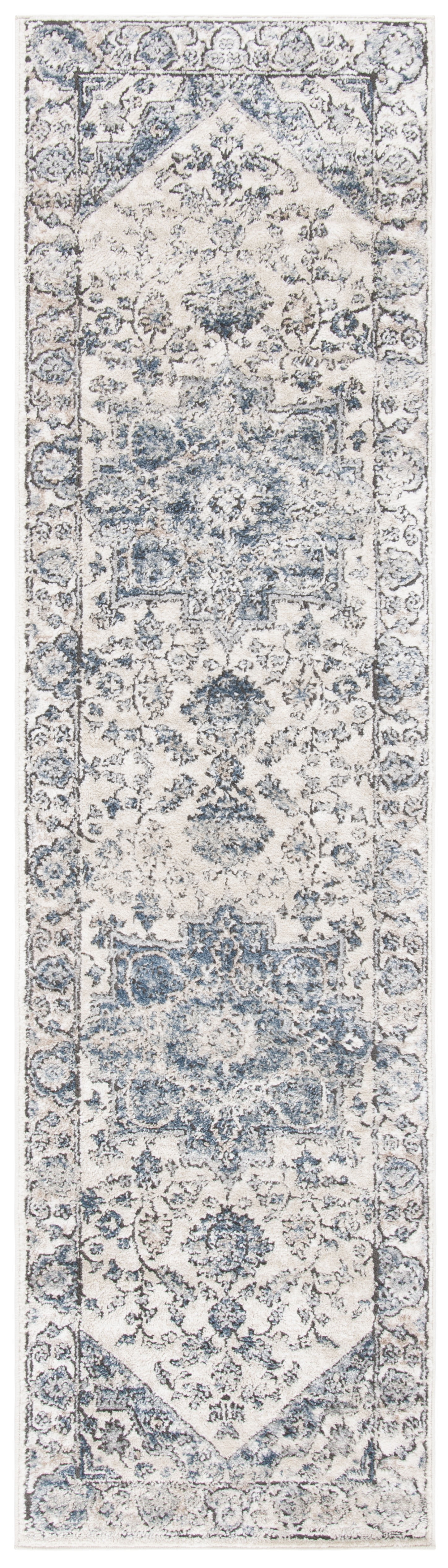 Ivory Medallion 27'' Synthetic Stain-Resistant Area Rug