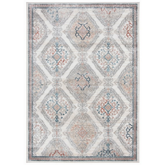 SAFAVIEH Oregon Celandine Floral Bordered Area Rug, Grey/Ivory, 5'1" x 7'6"