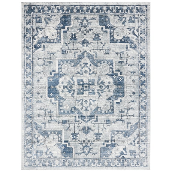 SAFAVIEH Oregon Coriander Oriental Area Rug, Navy/Ivory, 4' x 6'