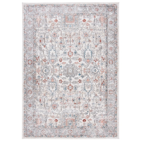 SAFAVIEH Oregon Creighton Floral Bordered Area Rug, 10' x 14', Grey/Ivory