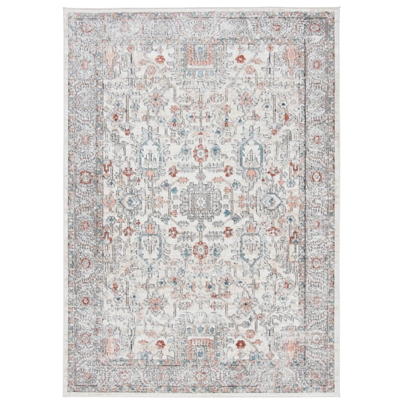 SAFAVIEH Oregon Creighton Floral Bordered Area Rug, 8' x 10', Grey/Ivory