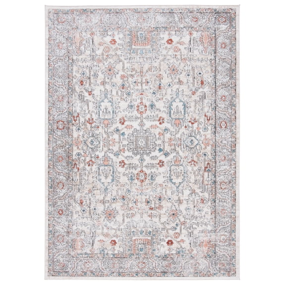 SAFAVIEH Oregon Creighton Floral Bordered Area Rug, Grey/Ivory, 3' x 5'