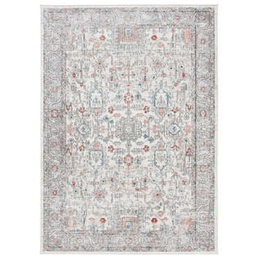 SAFAVIEH Oregon Creighton Floral Bordered Area Rug, Grey/Ivory, 5'1" x 7'6"