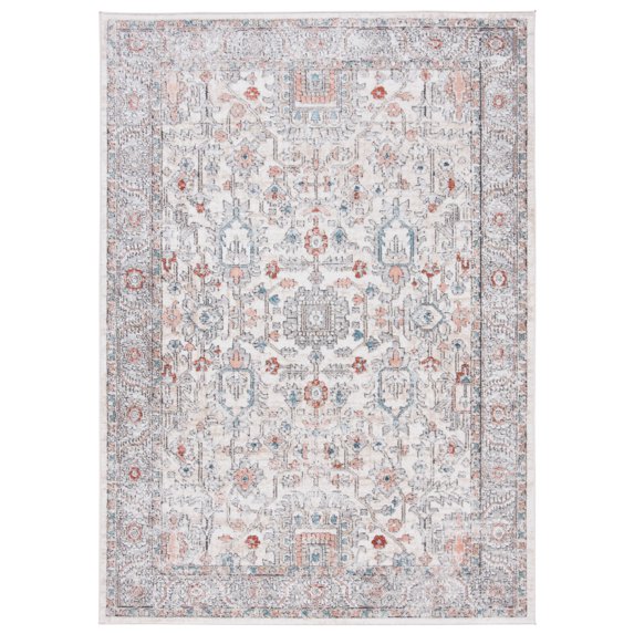 SAFAVIEH Oregon Creighton Floral Bordered Area Rug, Grey/Ivory, 5'1" x 7'6"