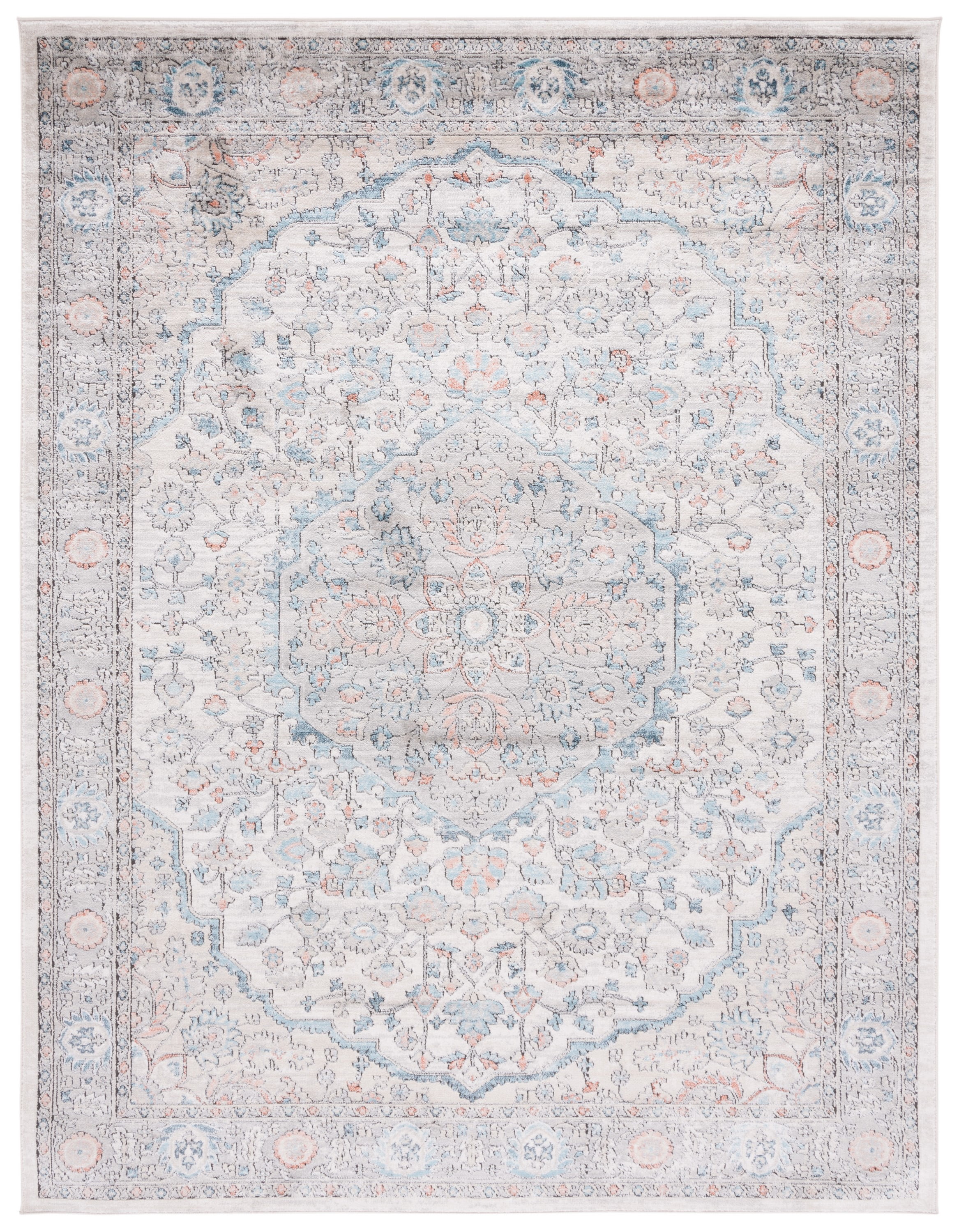 SAFAVIEH Oregon Eilish Floral Area Rug, Grey/Blue, 8' x 10'