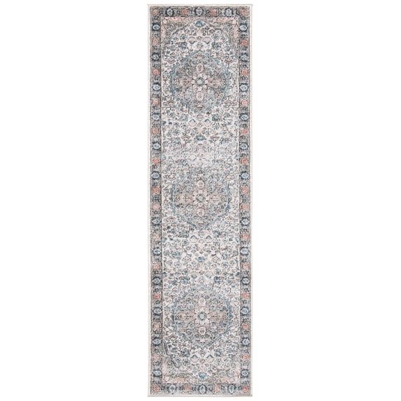SAFAVIEH Oregon Eilish Floral Runner Rug, Grey/Blue, 2'2" x 8'