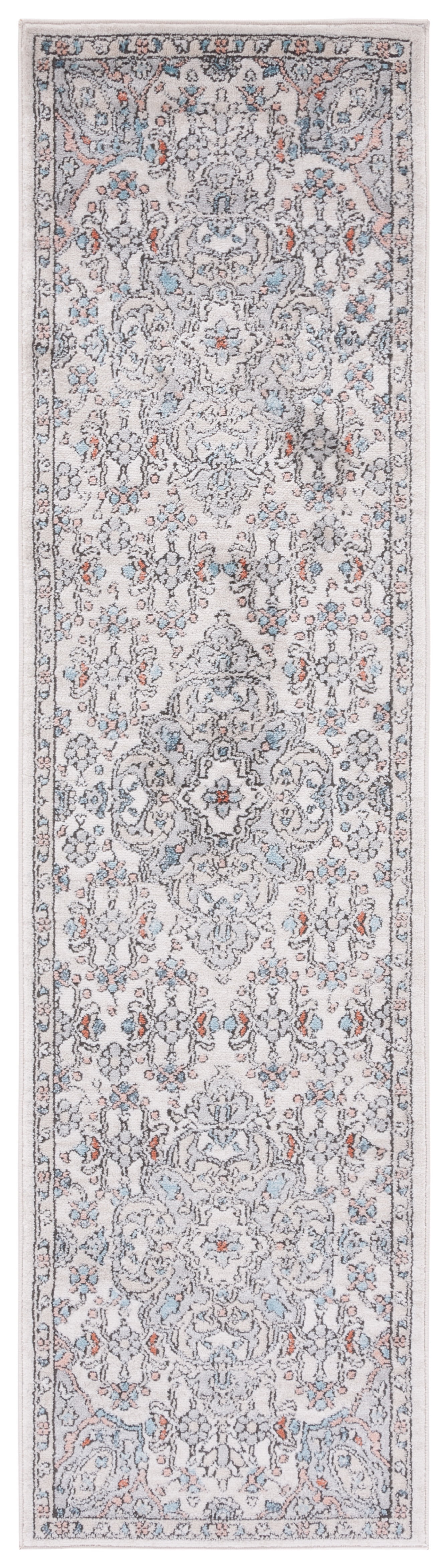 SAFAVIEH Oregon Einri Floral Runner Rug, Grey/Ivory, 2'2" x 10'