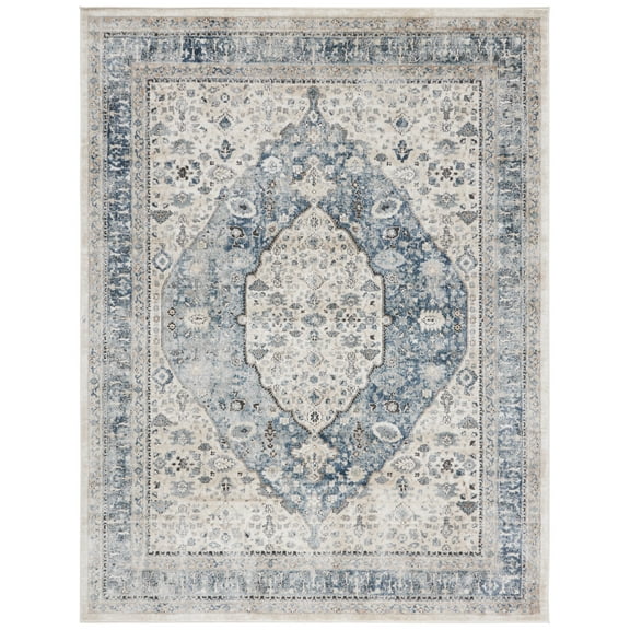 SAFAVIEH Oregon Elizabeth Floral Bordered Area Rug, 10' x 14', Beige/Grey