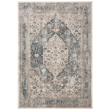 SAFAVIEH Oregon Elizabeth Floral Bordered Area Rug, Beige/Grey, 4' x 6'