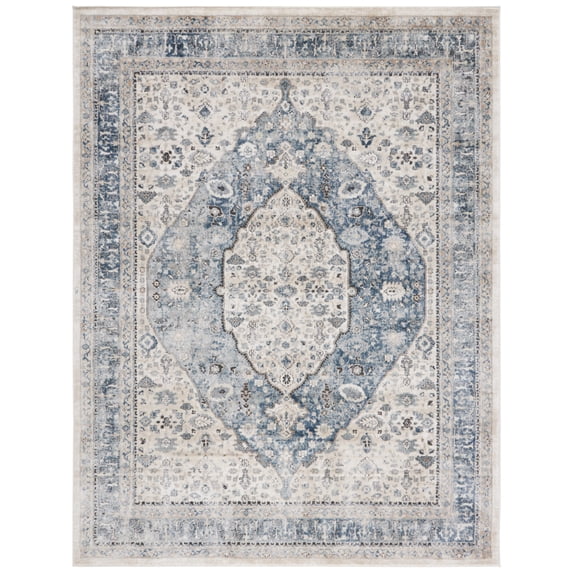 SAFAVIEH Oregon Elizabeth Floral Bordered Area Rug, Beige/Grey, 8' x 10'