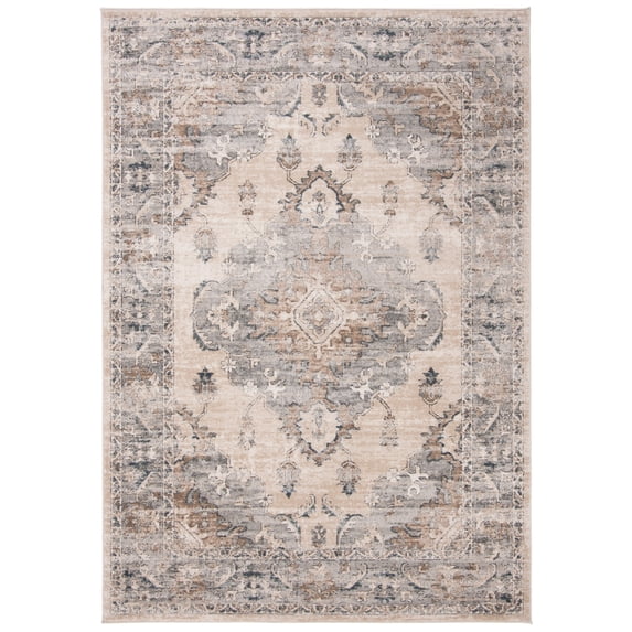 SAFAVIEH Oregon Ethelinda Floral Bordered Area Rug, 3' x 5', Beige/Grey