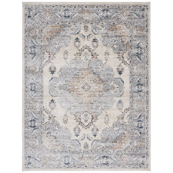 SAFAVIEH Oregon Ethelinda Floral Bordered Area Rug, Beige/Grey, 8' x 10'