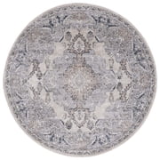 SAFAVIEH Oregon Ethelinda Floral Bordered Area Rug, Beige/Grey, 8' x 8' Round