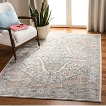 SAFAVIEH Oregon Ethelinda Floral Bordered Area Rug, Grey/Ivory, 5'1" x 7'6"