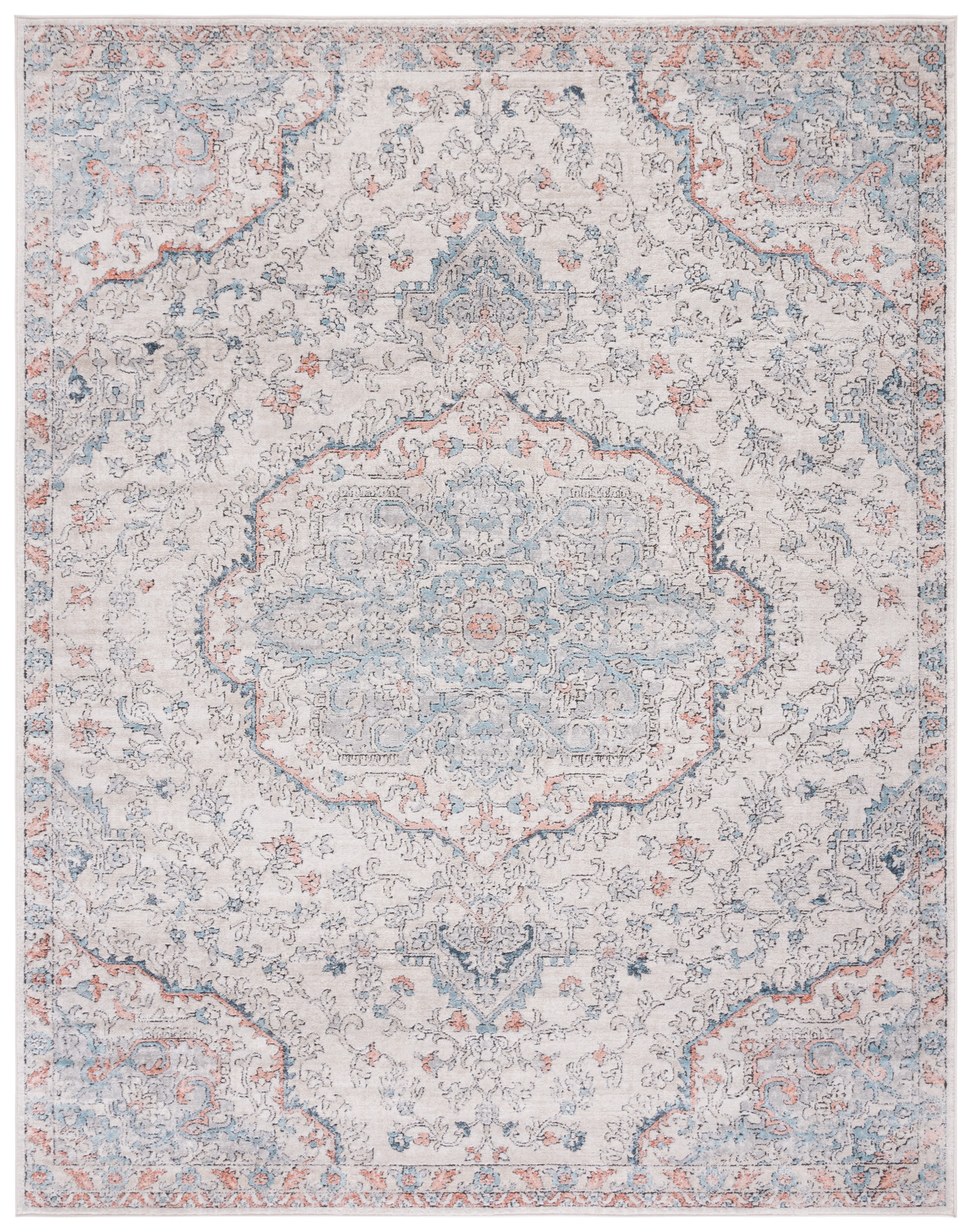 Oregon Blue and Gray Synthetic Medallion 9' x 12' Area Rug