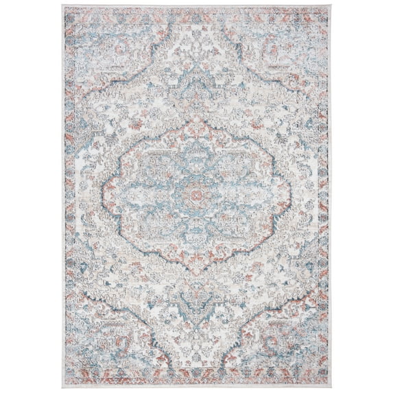 SAFAVIEH Oregon Seachlann Floral Bordered Area Rug, Grey/Blue, 3' x 5'