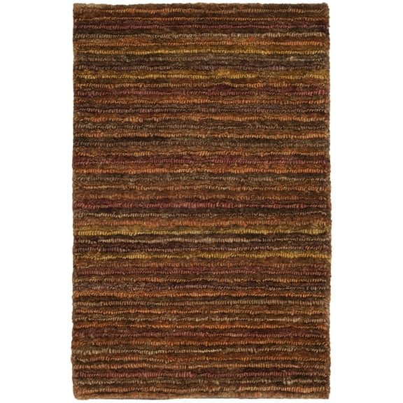 SAFAVIEH Organic Ben Striped Jute Area Rug, Red/Multi, 2' x 3'