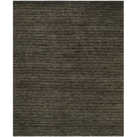 SAFAVIEH Organic Devnet Striped Braided Jute Area Rug, Charcoal, 6' x 9'