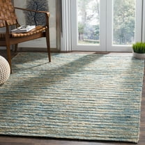 SAFAVIEH Organic Eleanora Overdyed Braided Jute Area Rug, Blue/Natural, 5' x 8'