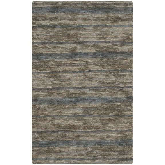 SAFAVIEH Organic Emmeline Striped Jute Area Rug, Blue, 3' x 5'