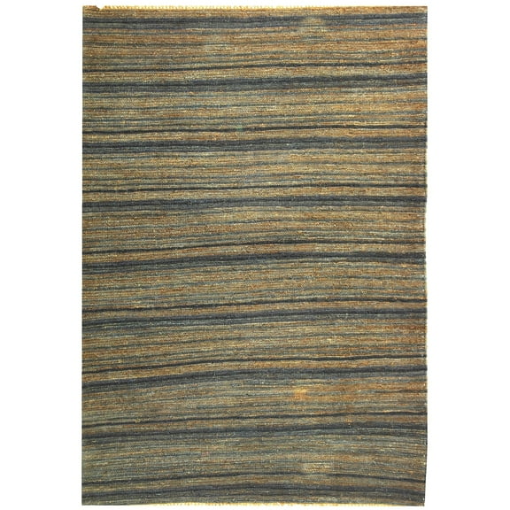 SAFAVIEH Organic Emmeline Striped Jute Area Rug, Blue, 6' x 9'