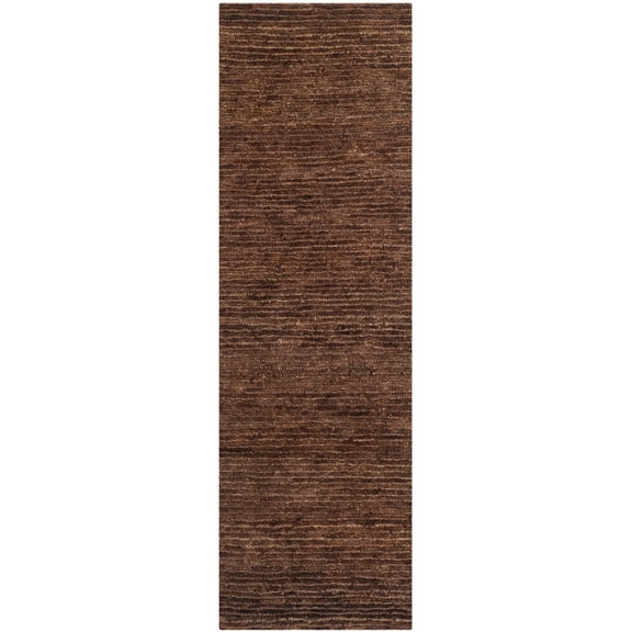 SAFAVIEH Organic Frazier Striped Braided Jute Runner Rug, Brown, 2'6" x 8'