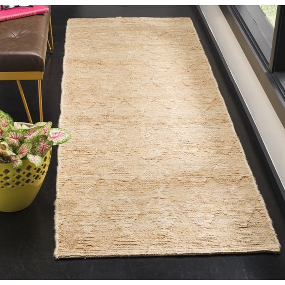 SAFAVIEH Organic Mckenzie Geometric Braided Jute Runner Rug, Light Beige, 2'6" x 8'