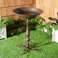 thumbnail image 1 of SAFAVIEH Orian Solid Rustic Outdoor Patio Bird Bath, Rustic Brown, 1 of 8