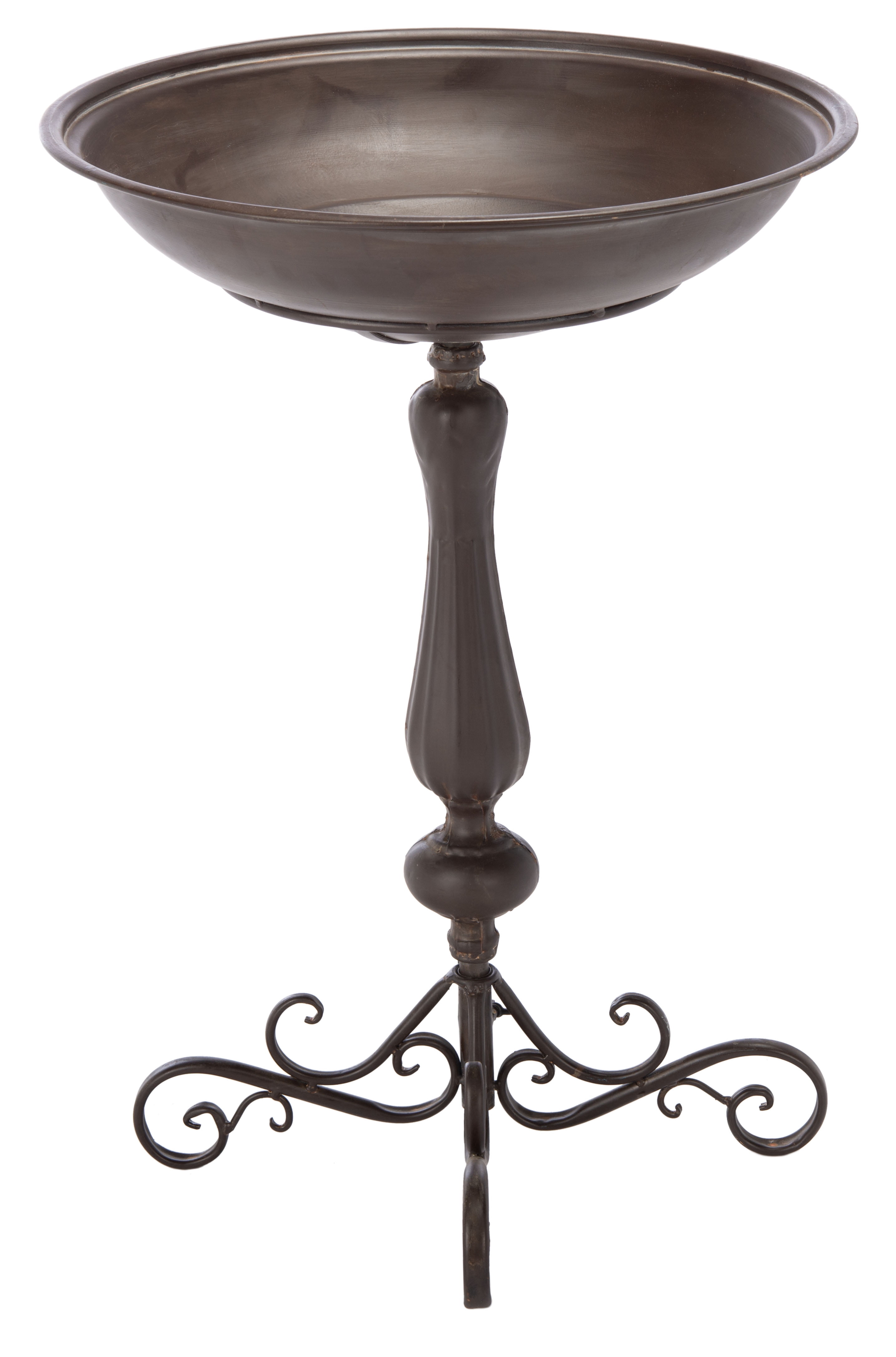 SAFAVIEH Orian Solid Rustic Outdoor Patio Bird Bath, Rustic Brown