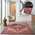 thumbnail image 1 of SAFAVIEH Orlando Alphonse Medallion Machine Washable Area Rug, Red/Beige, 8' x 10', 1 of 12