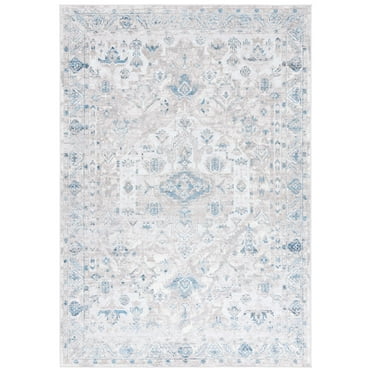 SAFAVIEH Orlando Elliott Medallion Machine Washable Area Rug, Grey/Blue, 8' x 10'