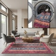 thumbnail image 1 of SAFAVIEH Orlando Kaeden Striped Machine Washable Area Rug, Rust/Blue, 4' x 6', 1 of 12