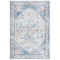 SAFAVIEH Orlando Keaton Medallion Machine Washable Area Rug, Blue/Beige, 8' x 10'