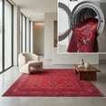 thumbnail image 1 of SAFAVIEH Orlando Martina Geometric Machine Washable Area Rug, Red/Black, 4'9" x 6'6", 1 of 12